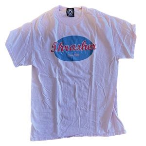 Thrasher Oval SS Baby Pink Graphic T-shirt Skater Grunge Vintage Size Medium